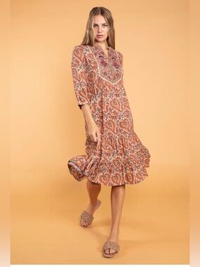 RAGA Anthropologie Naya Midi Boho Dress✨$298 NWT Sz M